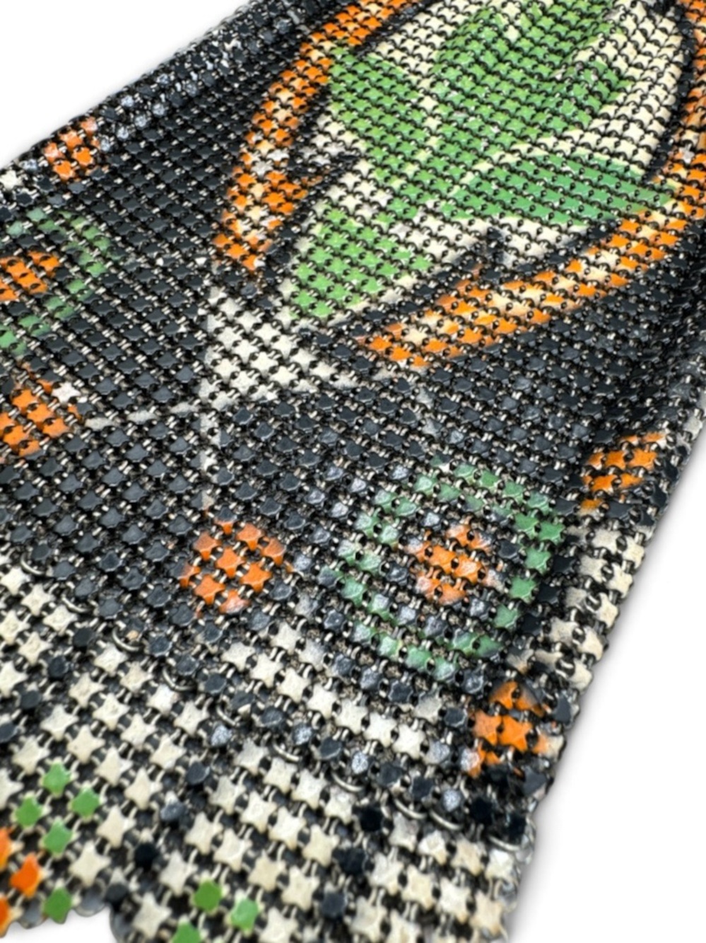 1920s Whiting & Davis Art Deco Enameled Mesh Flapper Evening Bag Purse - Picture 3 of 7